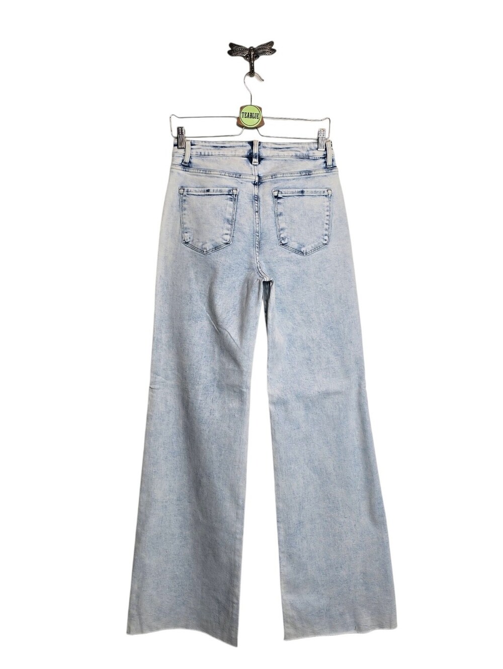 LAST PAIR! Risen Georgia Light Wash Wide Leg Long Tall Jeans 7/28 NWT - Picture 3 of 14